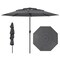 Costway 10 ft 3-tier Vented Patio Umbrella Large Market Table Umbrella Outdoor Sun Shade Brown/Turquoise/Navy/Beige/Gray/Red/Black
